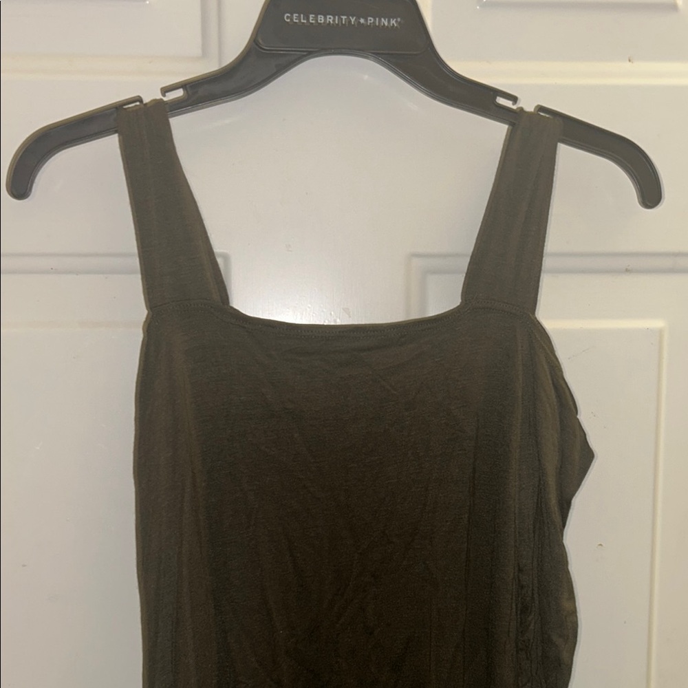 Celebrity Pink Olive Green Dress